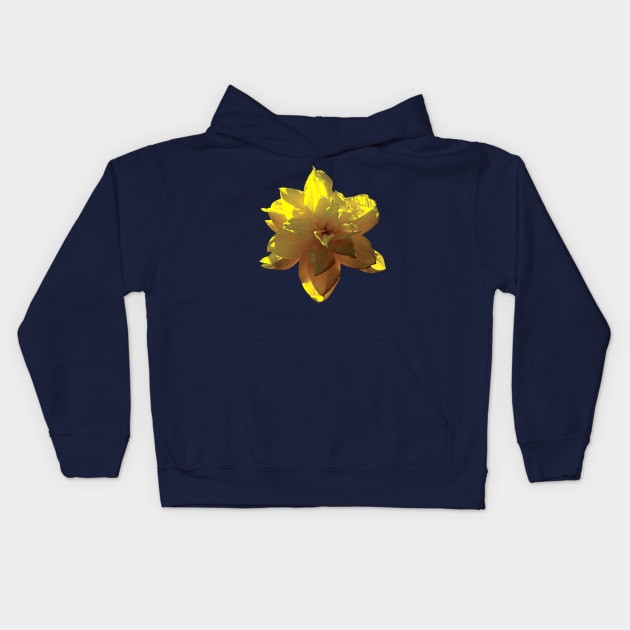 Daffodils - Closeup of Yellow Daffodil Kids Hoodie by SusanSavad